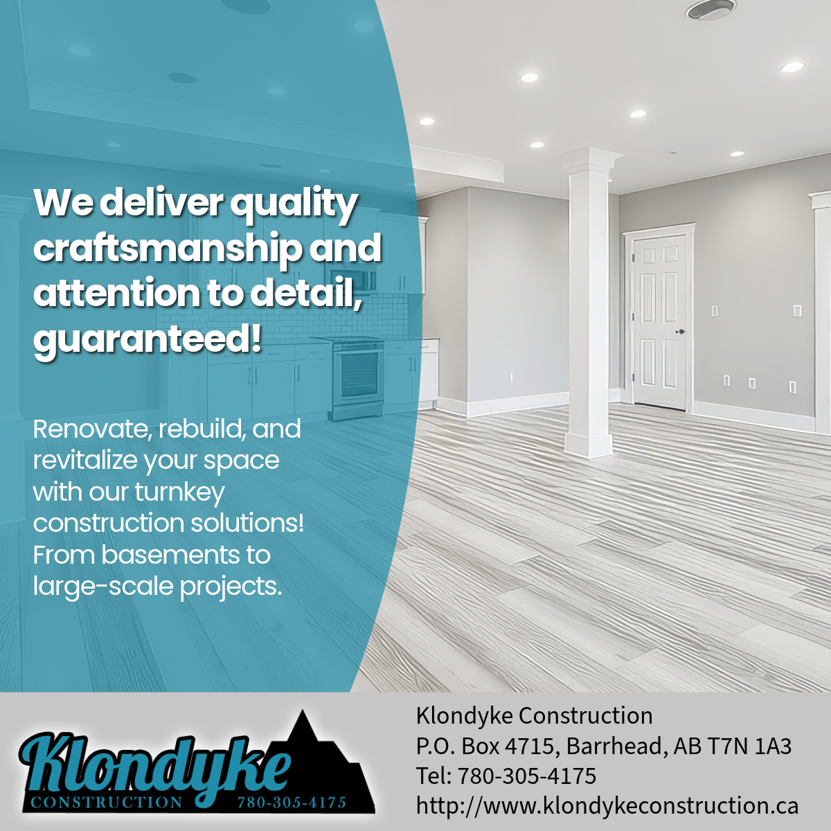 Discover expert basement renovation tips for Barrhead homes. Learn how Klondyke Construction helps homeowners create functional, beautiful lower-level spaces.